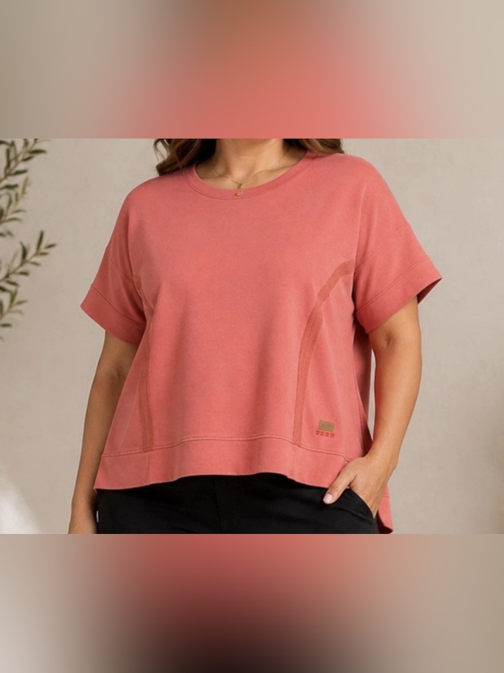Peace Love World Petite French Terry Pullover size LP new A692008